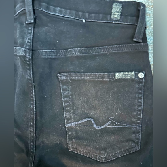 7 for All Mankind Paxtyn Skinny Jeans in True Black Wash - Picture 6 of 7